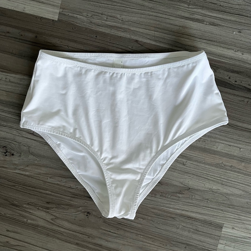 SKIMS White High-Waisted Bikini Bottoms